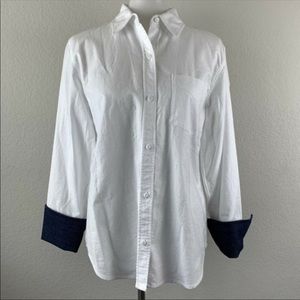 Current/Elliott The Bane Shirt Sz 2 Medium White